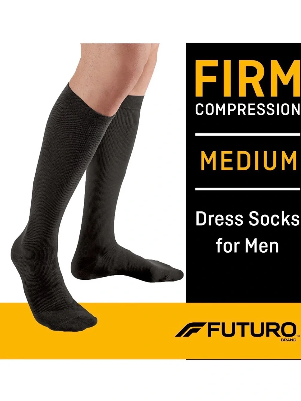 Futuro Men's Black Dress Compression Sock